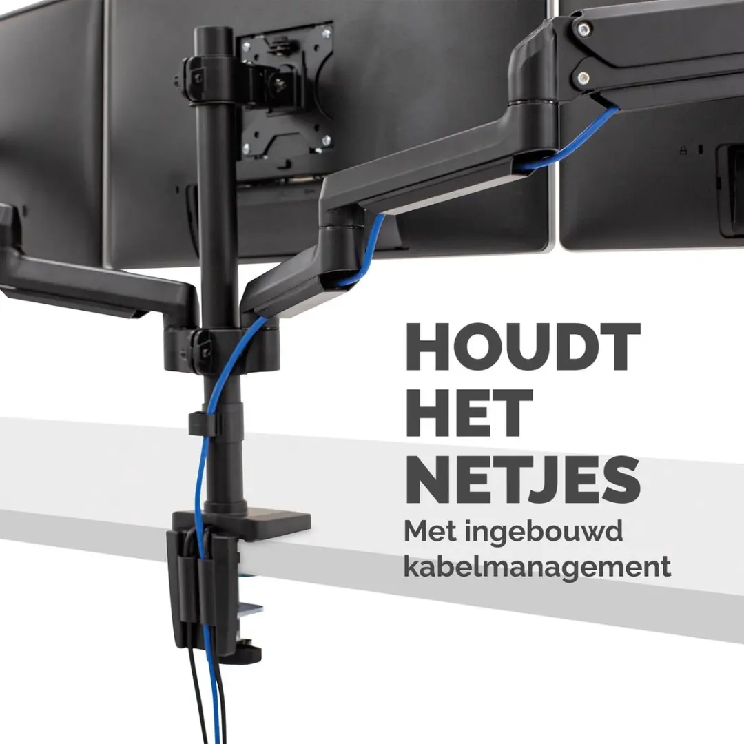 Fellowes Platinum Serie Driedubbele Monitorarm 8042601 - 3x tot 27" - Zwart