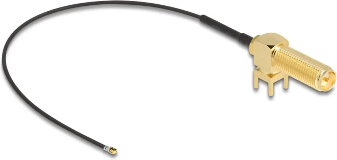 Delock Antennekabel RP-SMA 90° PCB jack naar I-PEX MHF 4L - 15cm - Zwart