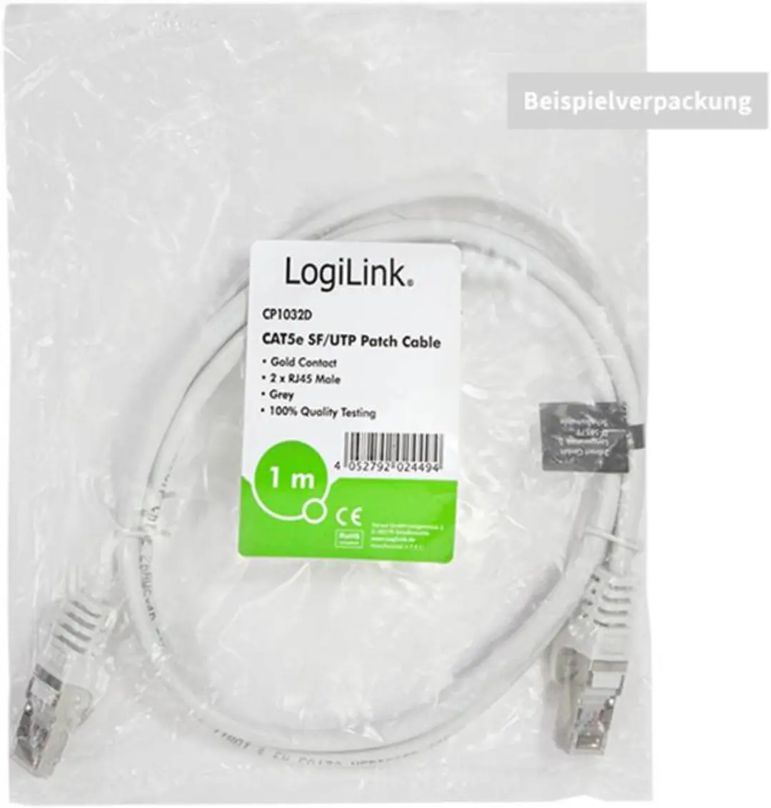 Logilink CP1102D Patchkabel CAT 5e 15m - Grijs