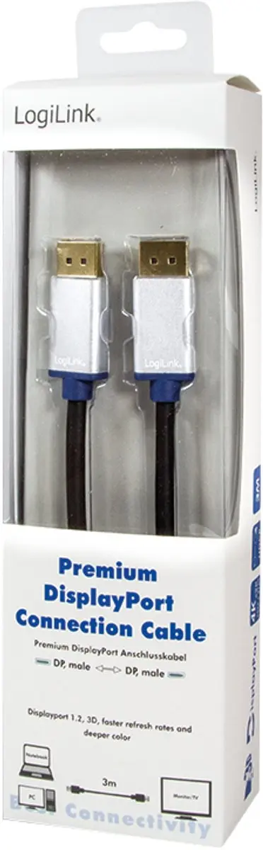 LOGILINK - monitorkabel - BDPM30 - DisplayPort 1.2 - Premium, 3.00m