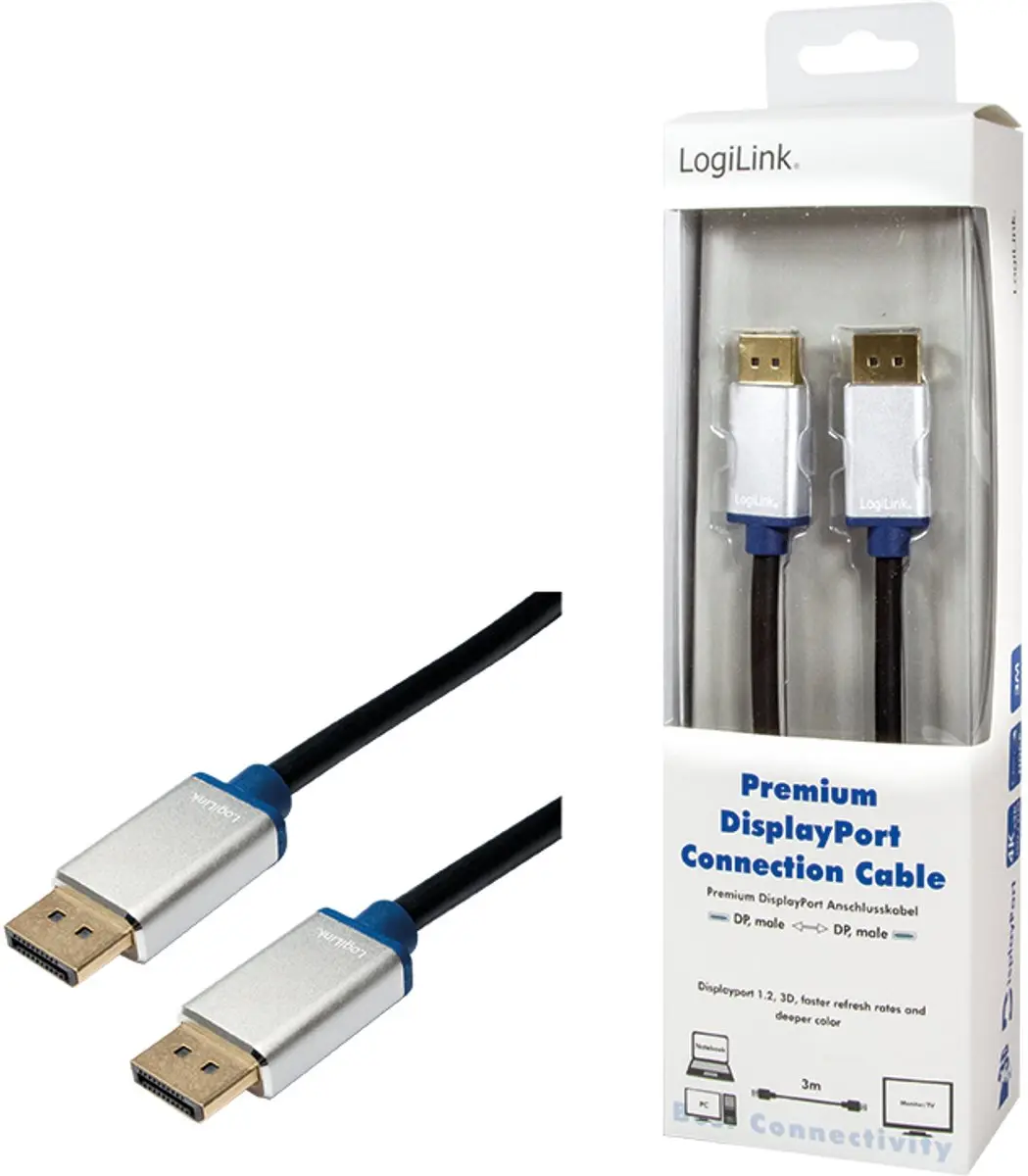 LOGILINK - monitorkabel - BDPM30 - DisplayPort 1.2 - Premium, 3.00m