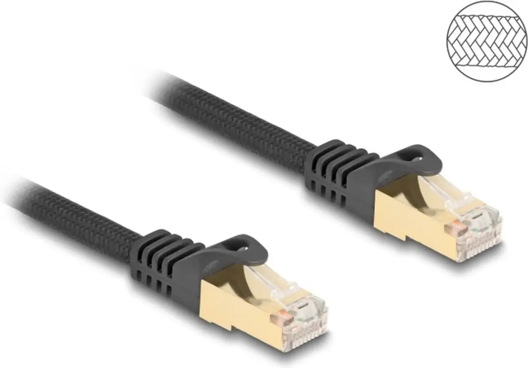 Delock Cat.6A S/FTP RJ45 Kabel 1m - Zwart