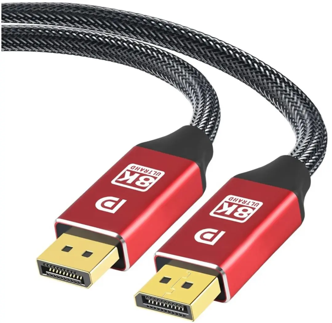NÖRDIC DP-231 DisplayPort Kabel 8K60Hz 3m - Rood/Zwart - afbeelding 6 van 6