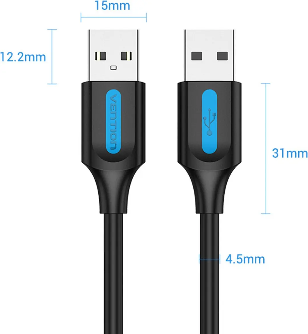 Vention COJBC USB 2.0 Kabel A - Zwart