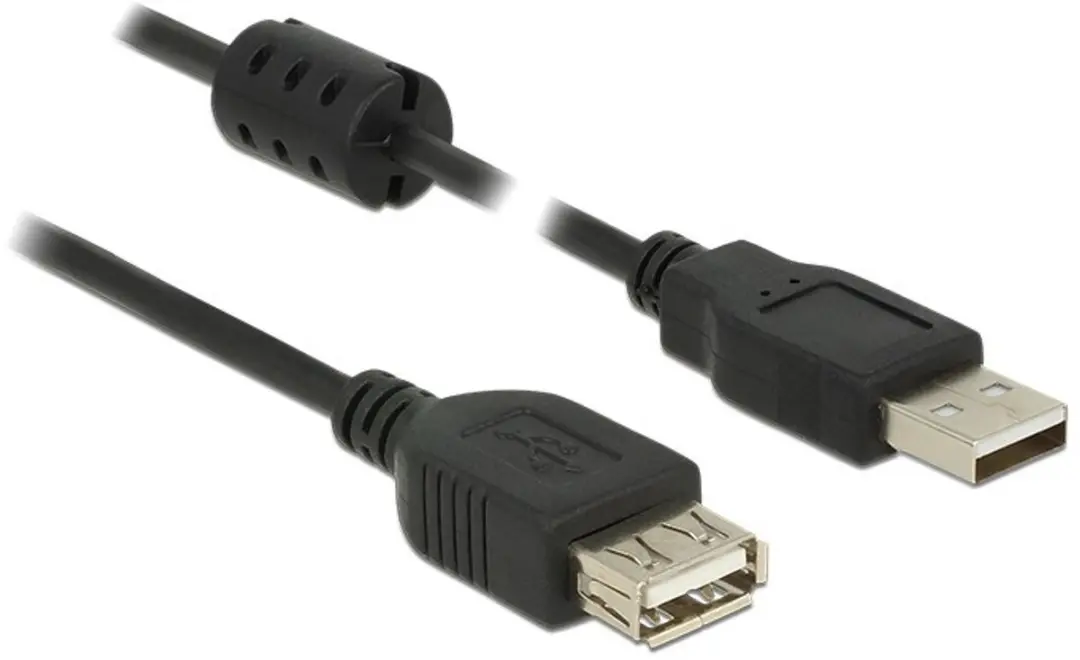 Delock USB 2.0 A-male naar A-vrouw Kabel 0,5m - Zwart