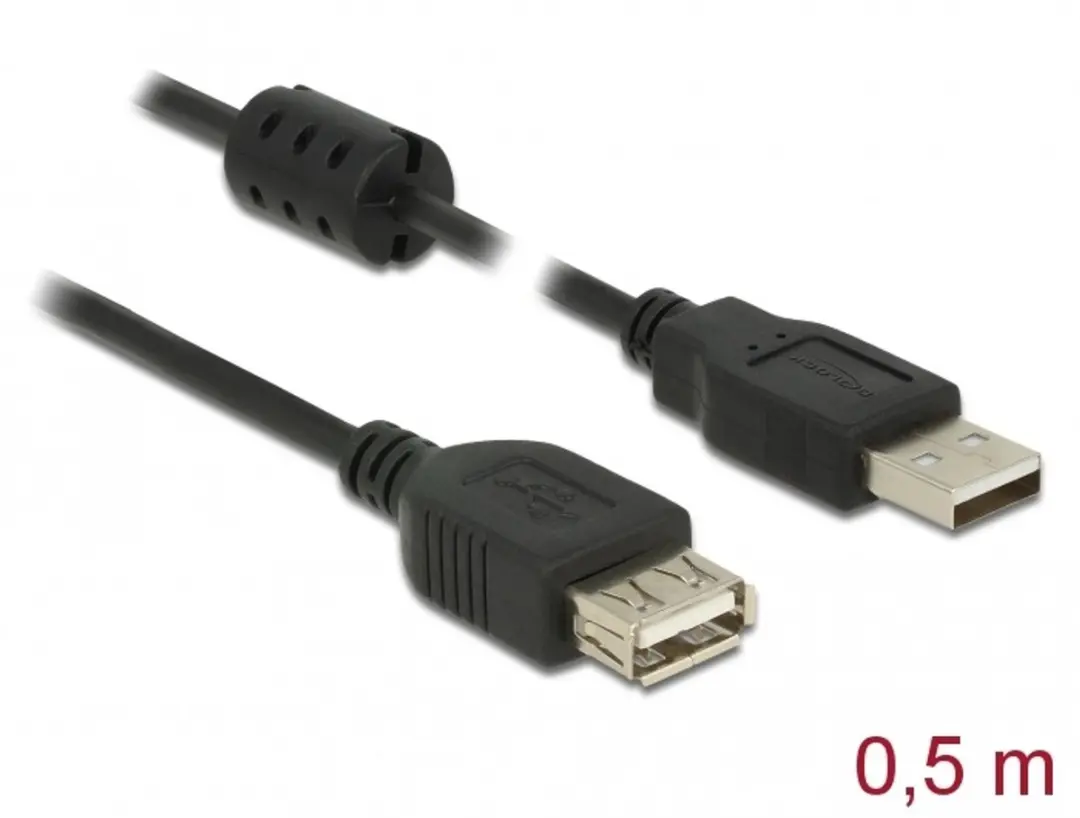 Delock USB 2.0 A-male naar A-vrouw Kabel 0,5m