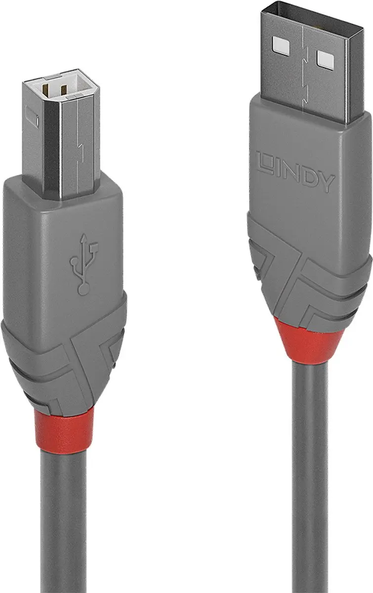 Lindy 36685 USB-kabel USB-A naar USB-B 5m - Grijs - afbeelding 6 van 6