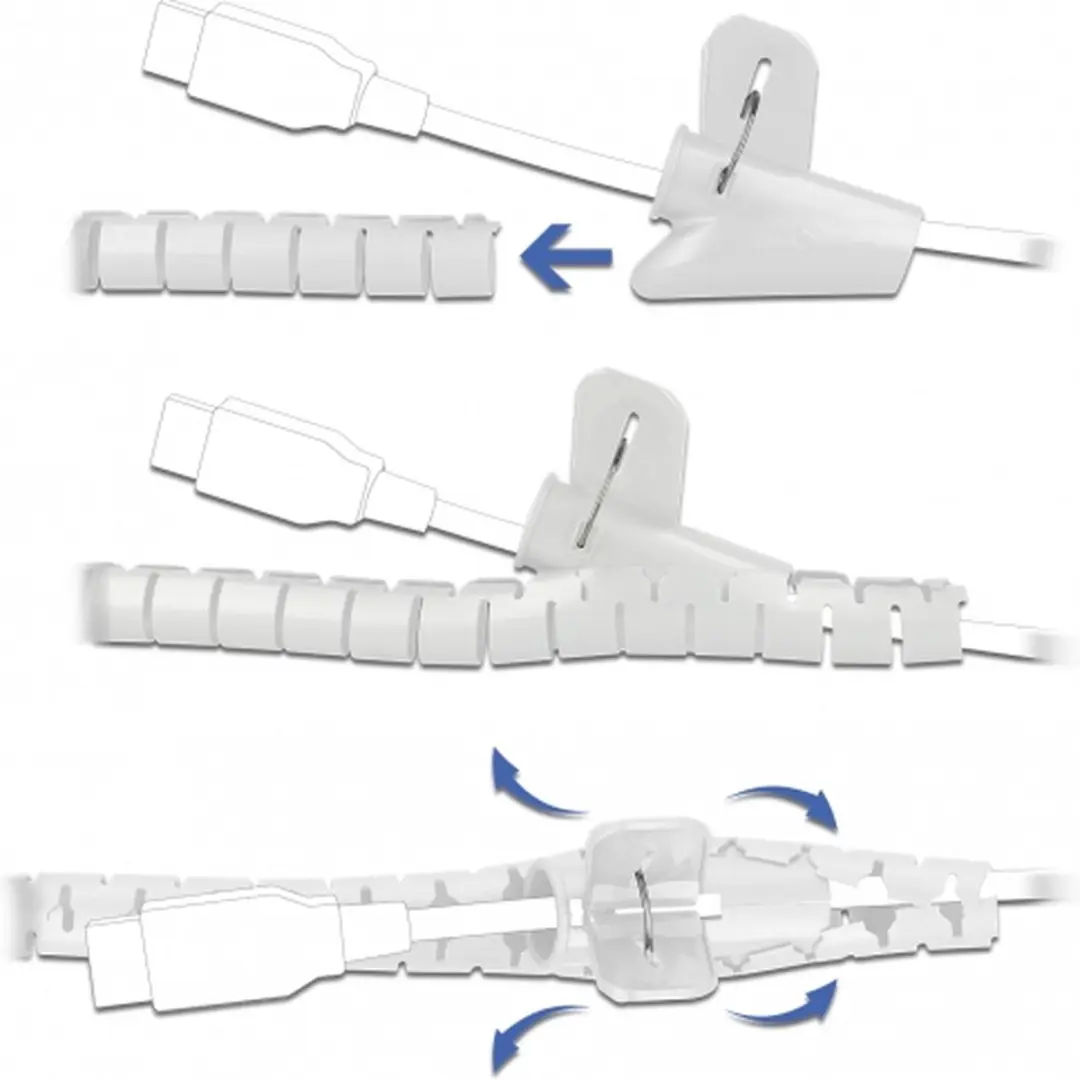 Delock Spiraalslang 2,5m x 25mm - Wit