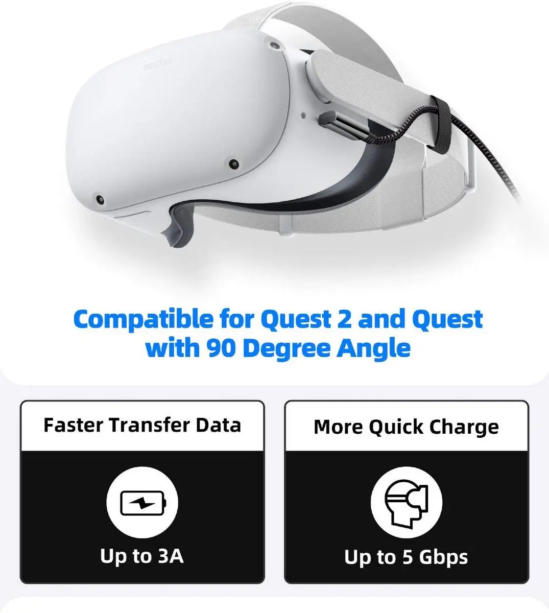 NÖRDIC USB-C Kabel 5m - Oculus Quest/Quest 2 - USB3.2 Gen1