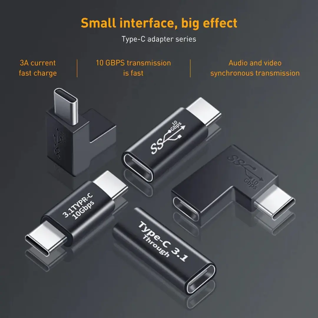 NÖRDIC USBC-MF USB-C Adapter - Mannelijk naar Vrouwelijk - Zwart