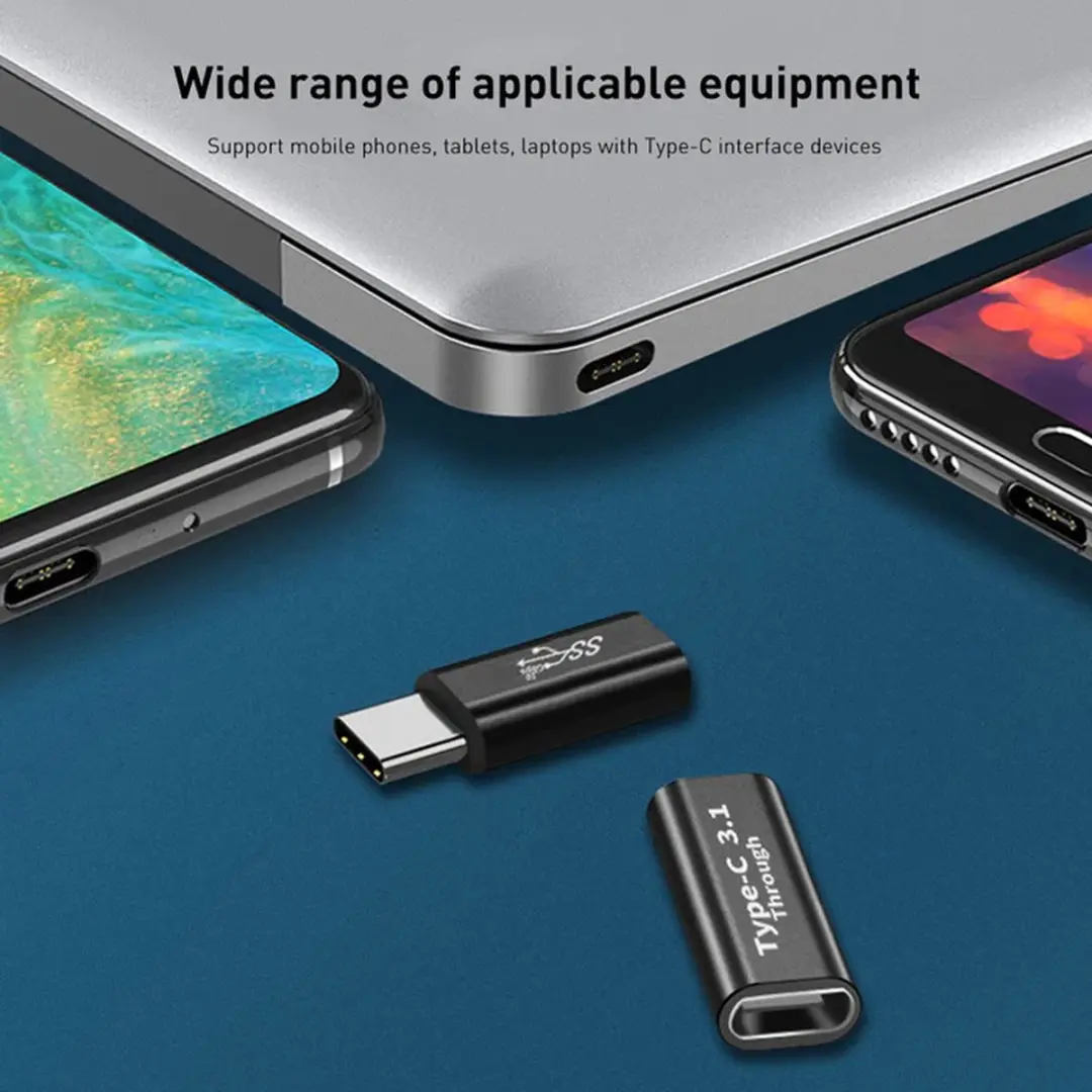 NÖRDIC USBC-MF USB-C Adapter - Mannelijk naar Vrouwelijk - Zwart