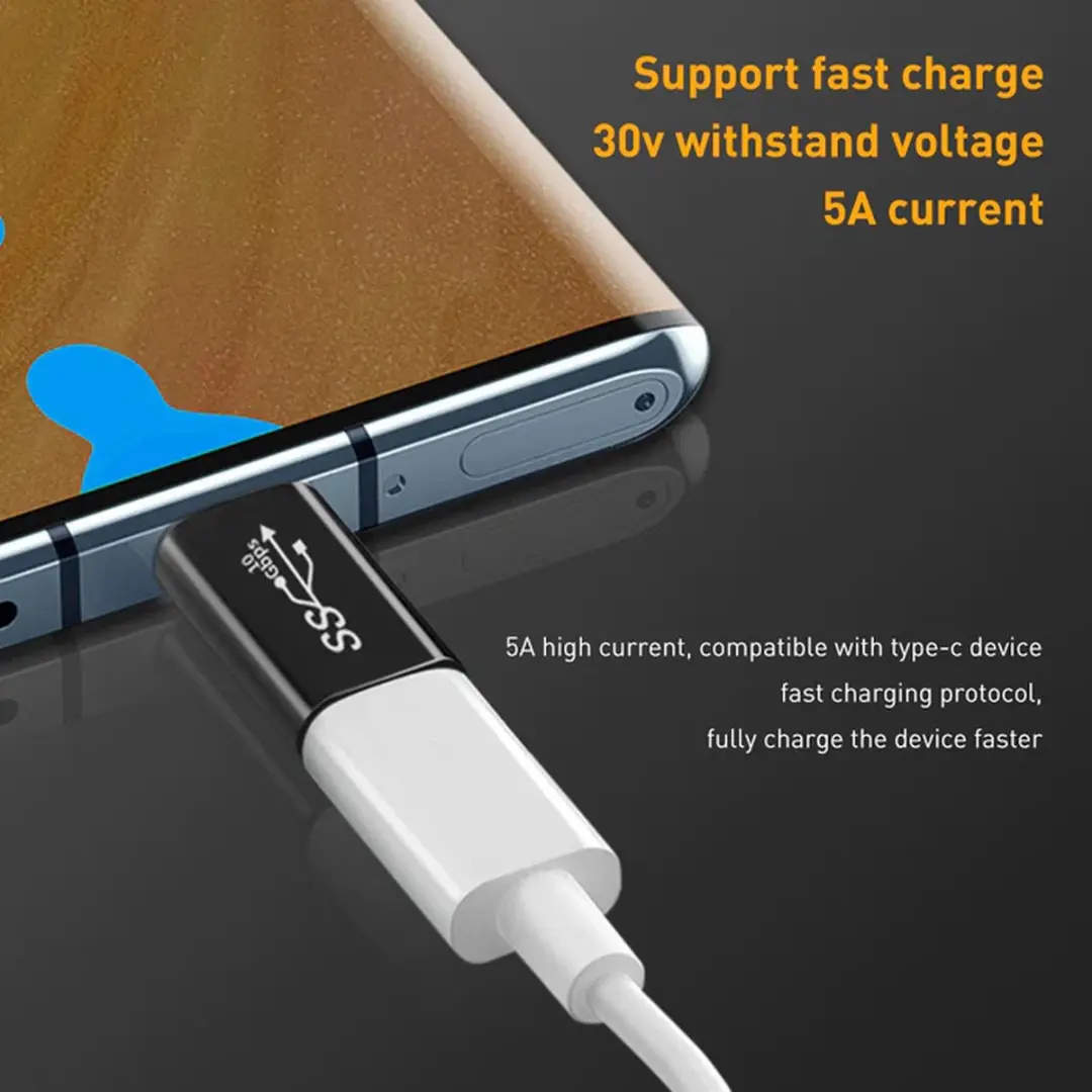 NÖRDIC USBC-MF USB-C Adapter - Mannelijk naar Vrouwelijk - Zwart