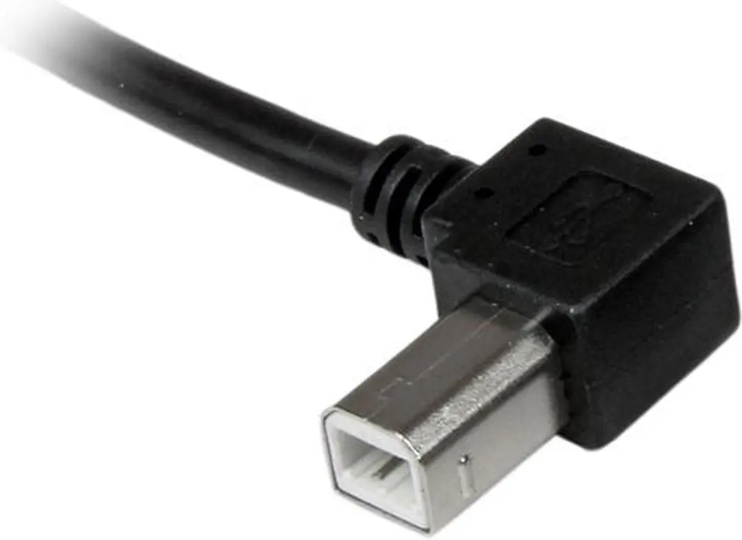 Startech USB 2.0 A naar Linkshoekige B-kabel 1m - Zwart