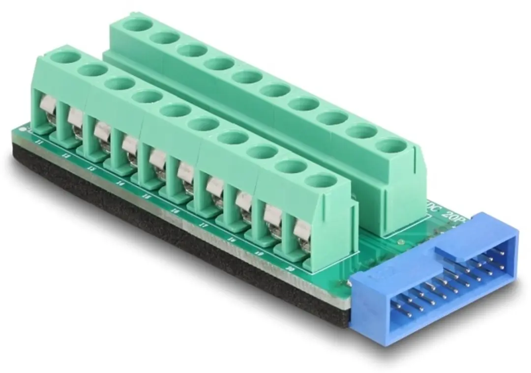 Delock USB Pin Header naar Terminal Block Adapter 20-pin