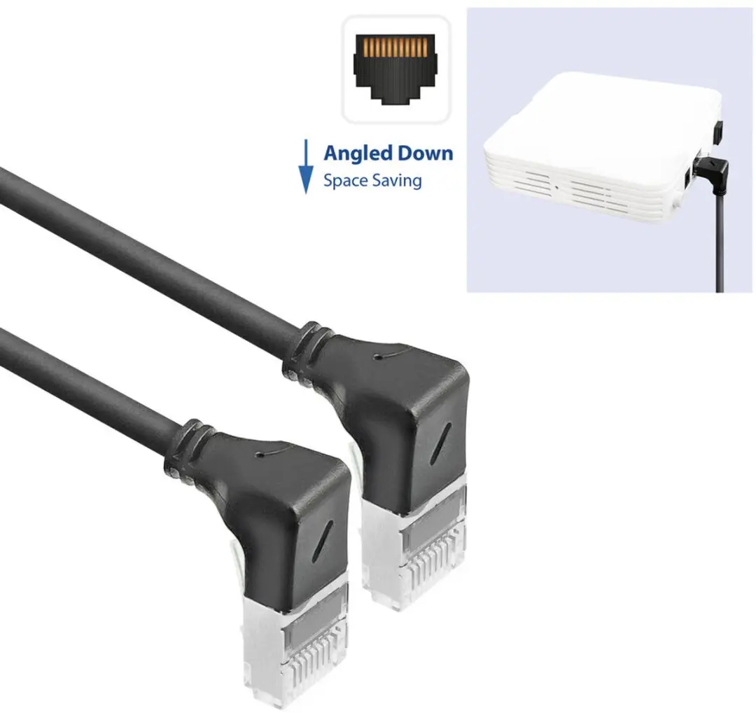 ACT DA5930 U/FTP CAT6A Patchkabel 0,15m - 90° haaks beneden - Zwart - afbeelding 6 van 6