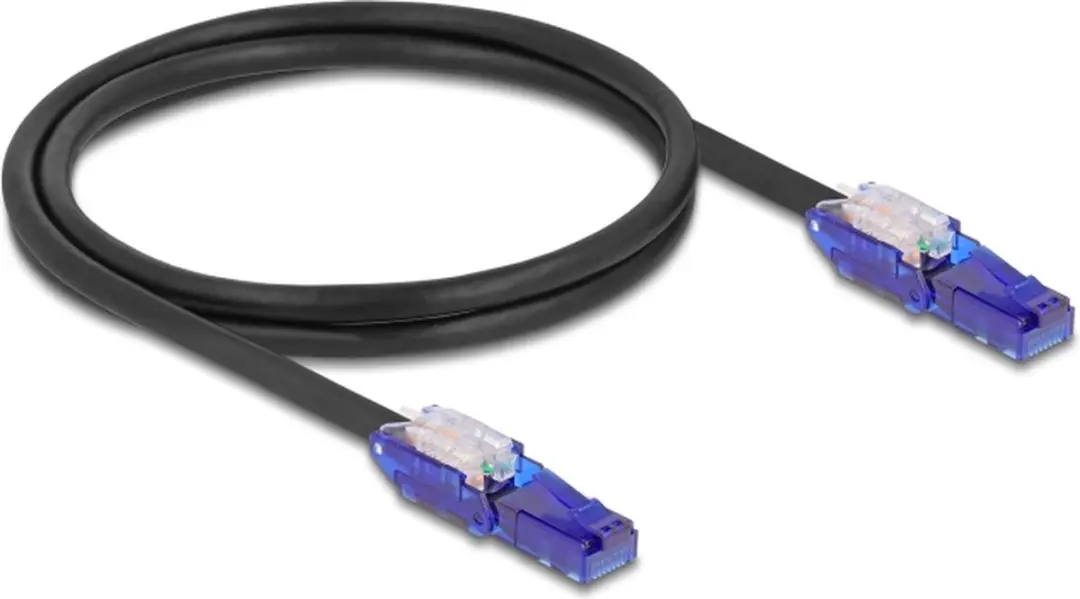 Delock Cat.6 UTP RJ45 Kabel 1m - 180° Hoekstekkers - Zwart