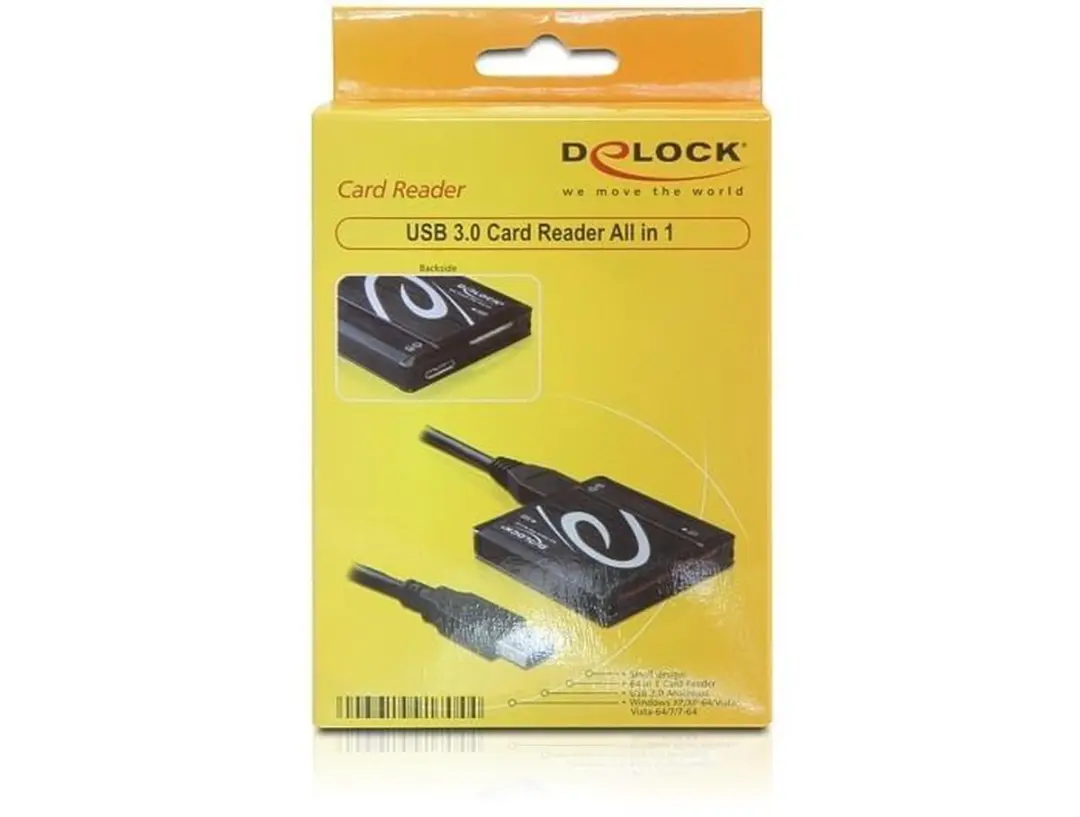 Delock USB 3.0 Card Reader 91704 - Zwart