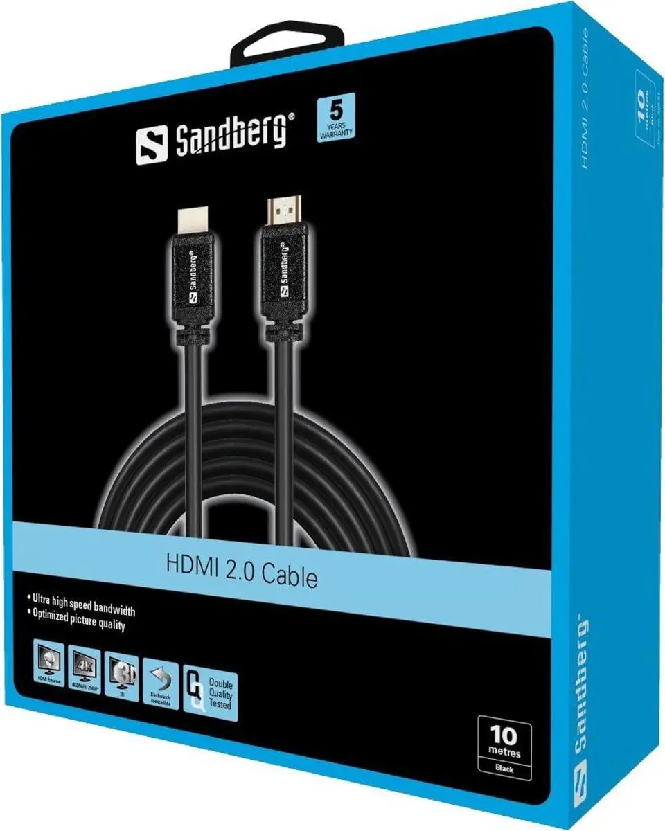 Sandberg HDMI 2.0 Kabel 10m - Zwart