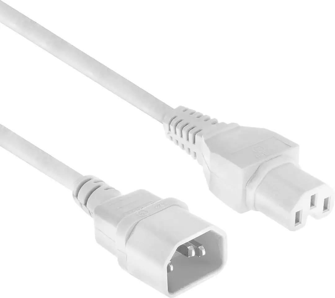 ACT AK5436 Netsnoer C14-C15 Wit 1,2m