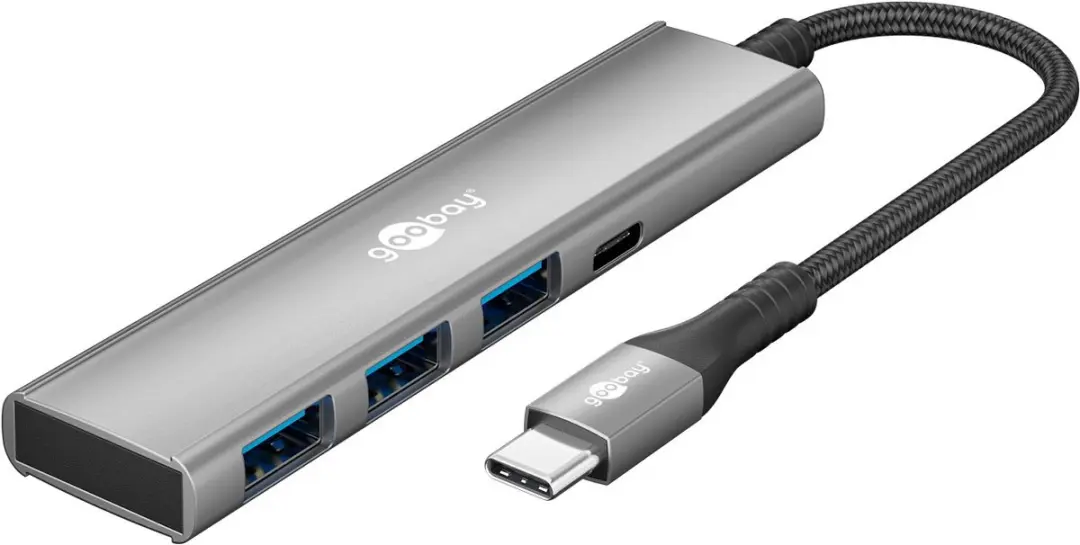 Goobay USB-C Hub 3x USB-A 1x USB-C - 5Gbps - Grijs