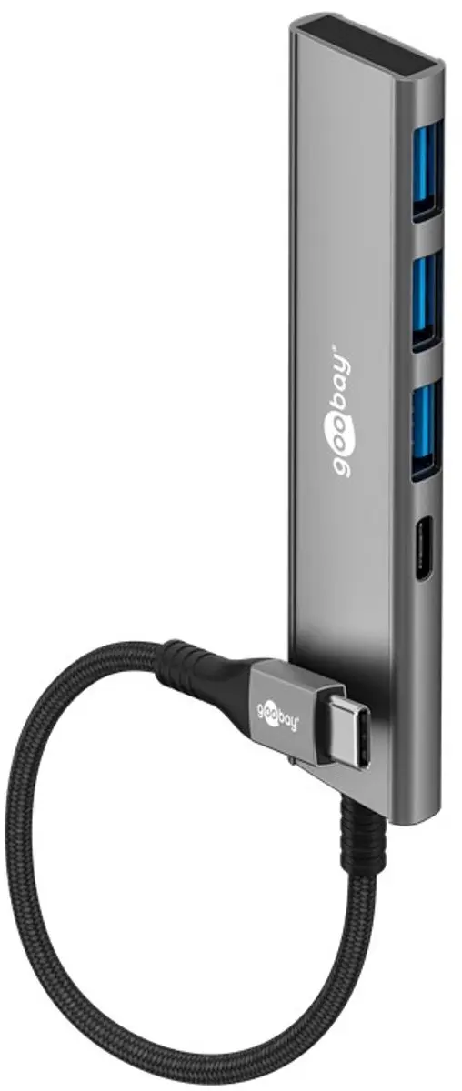 Goobay USB-C Hub 3x USB-A 1x USB-C - 5Gbps - Grijs