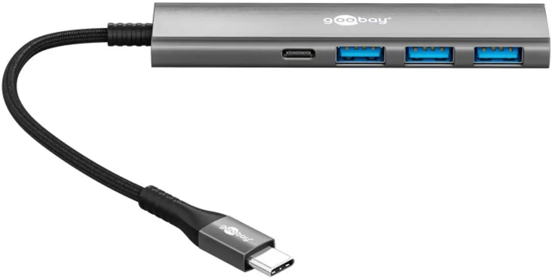 Goobay USB-C Hub 3x USB-A 1x USB-C - 5Gbps - Grijs
