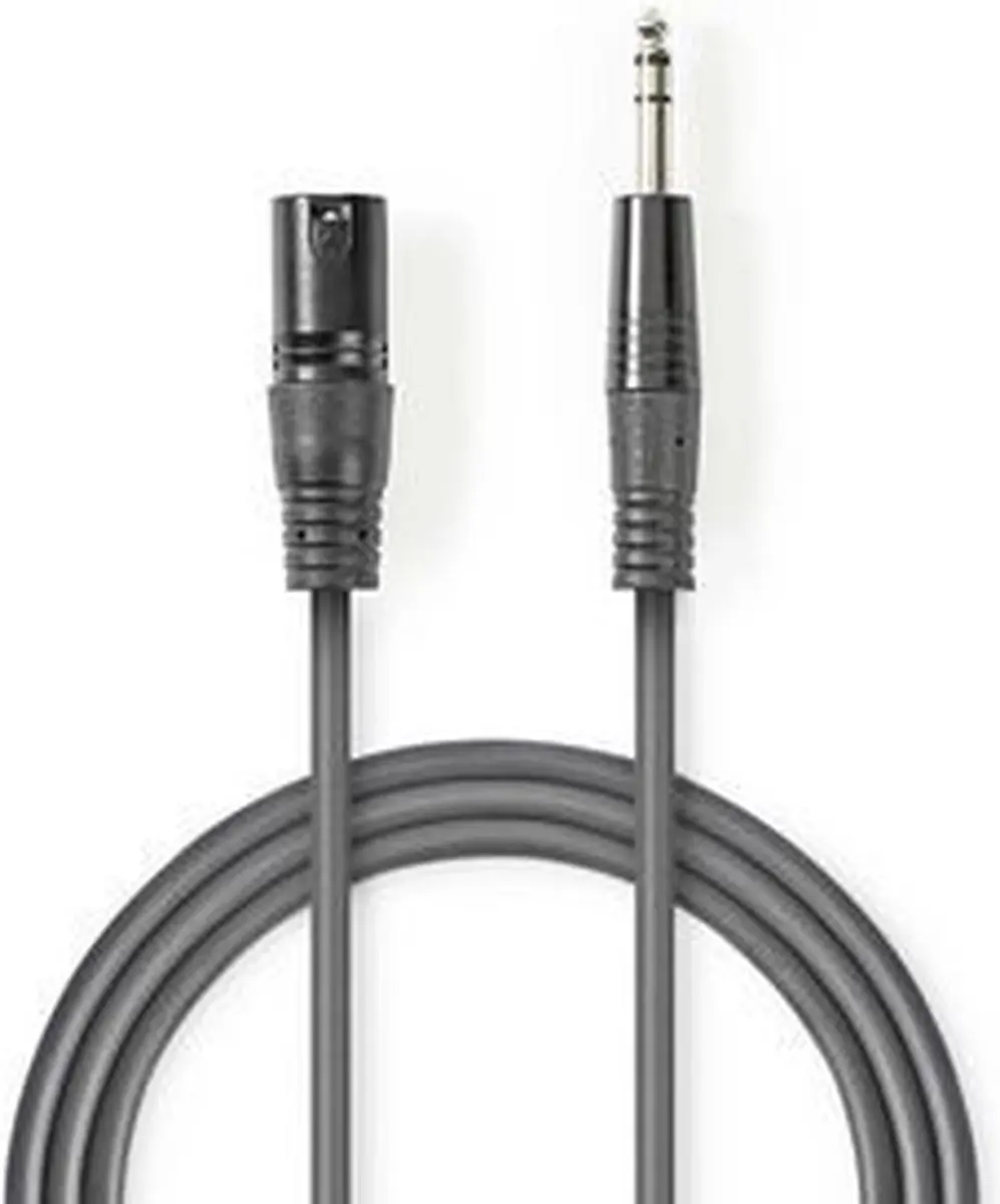 Nedis XLR 3-Pins Audiokabel 5m - Donkergrijs - afbeelding 6 van 6