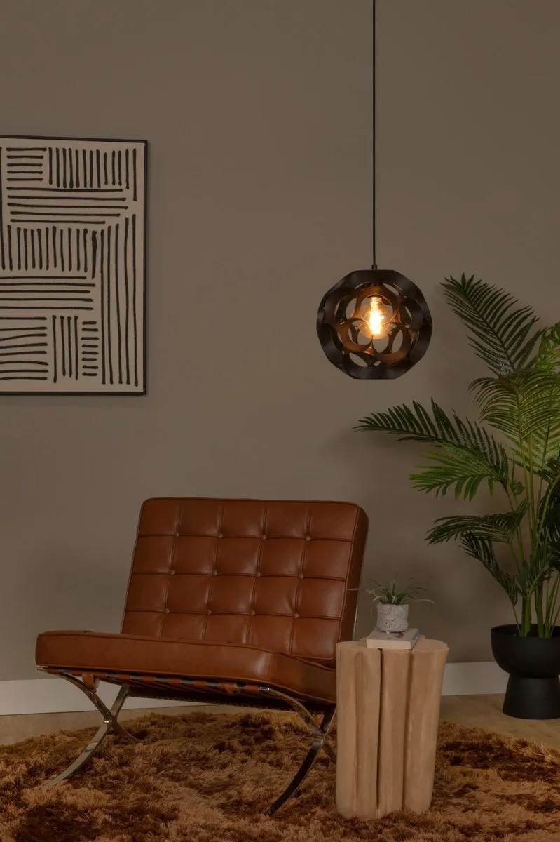 Lucide HANNELORE Hanglamp Ø30cm - 1xE27 - Zwart