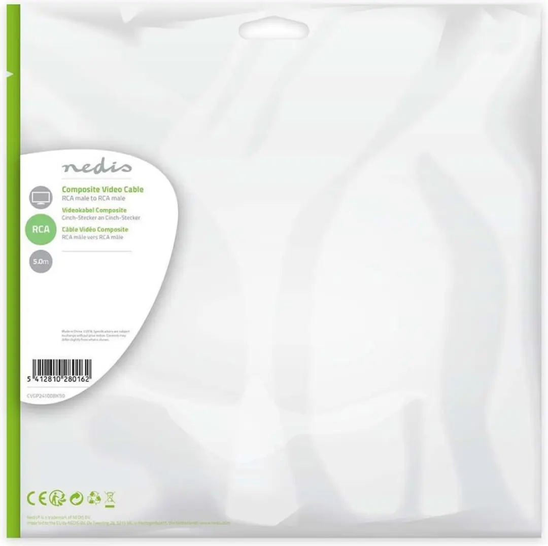 Nedis Composiet Videokabel RCA - 5m - Zwart