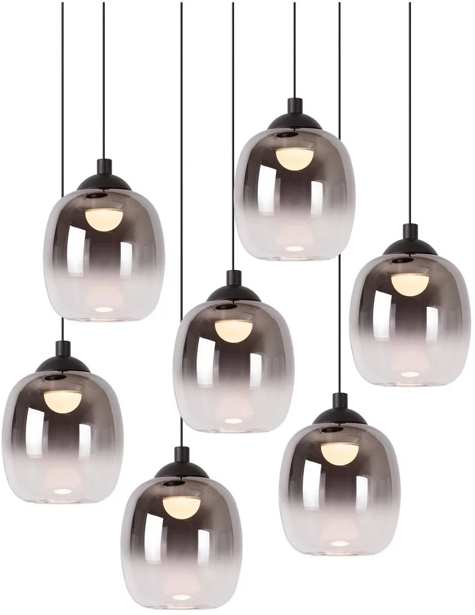 Lucide TAMINO Hanglamp Ø52cm - 5x7W LED 3000K - Zwart