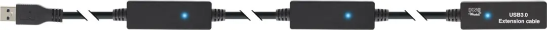 InLine USB3.0 Verlengkabel 15m - 0,9A - Zwart