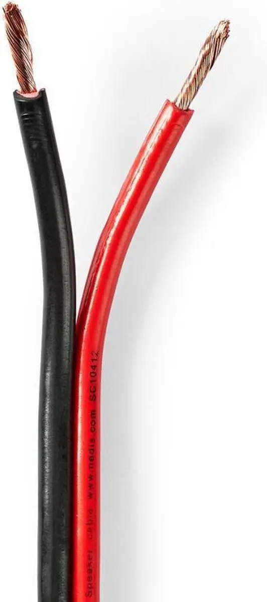 Nedis Speaker-Kabel CAGW2500BK1000 - 2x2.50mm² - 100m - Rood/Zwart