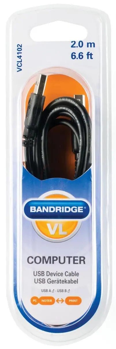 Scanpart USB 2.0 A-B Kabel VCL4102 - 2m - Zwart - afbeelding 4 van 5