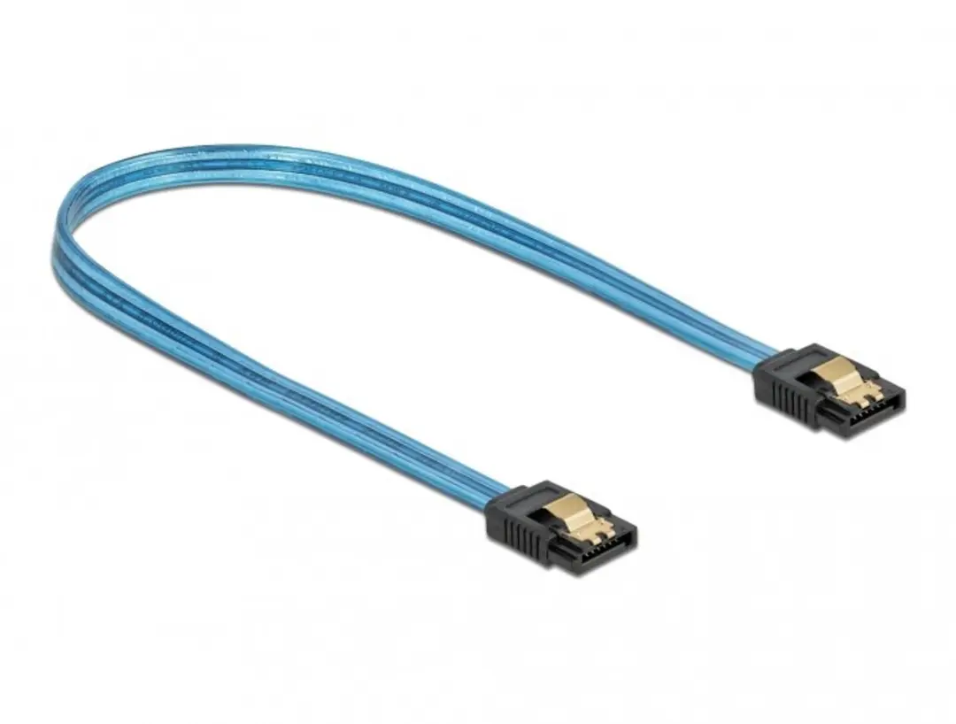 Delock SATA Kabel 6Gb/s UV Blauw 50cm
