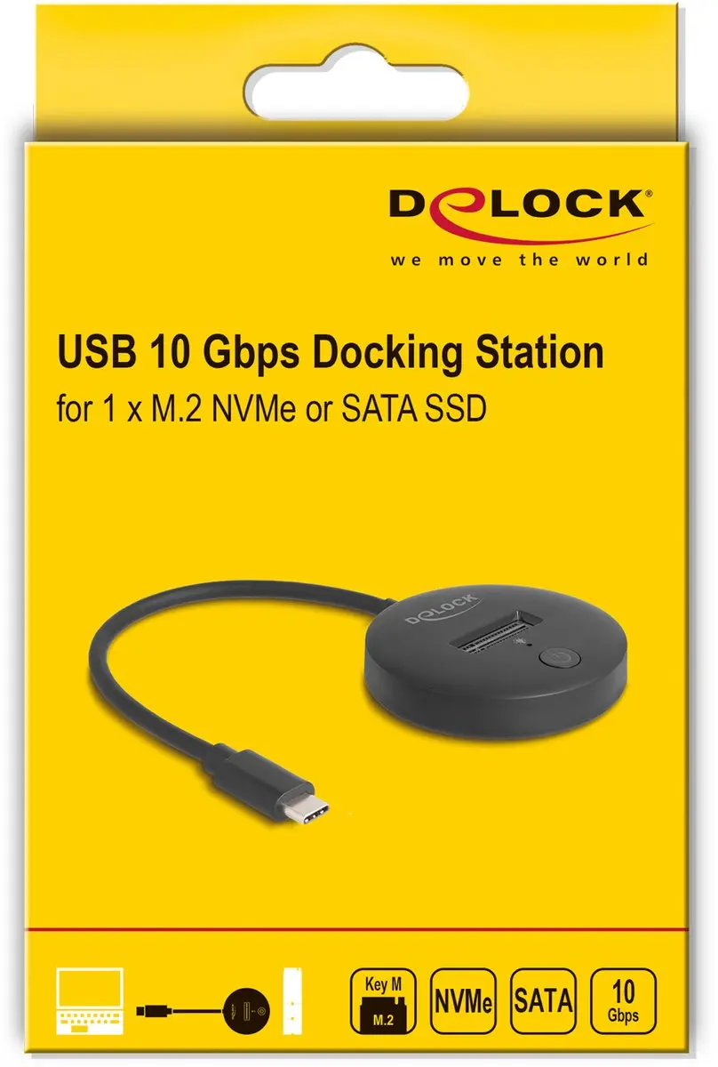 Delock M.2 Docking Station 64254 - USB 10Gbps Type-C - Zwart