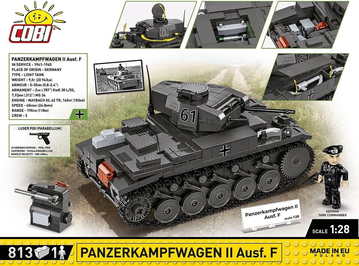 Cobi Panzerkampfwagen II Ausf. F Bouwset 813 Stuks - Meerkleurig
