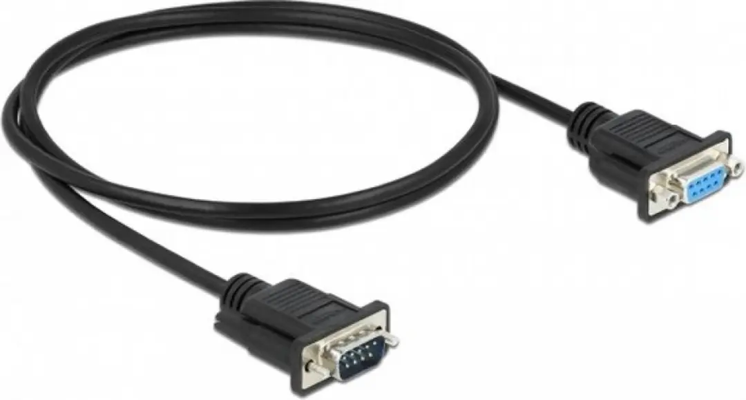 Delock RS-232 D-Sub9 Kabel M/F 1m - Zwart
