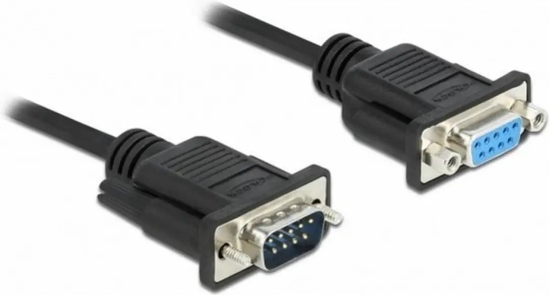 Delock RS-232 D-Sub9 Kabel M/F 1m - Zwart