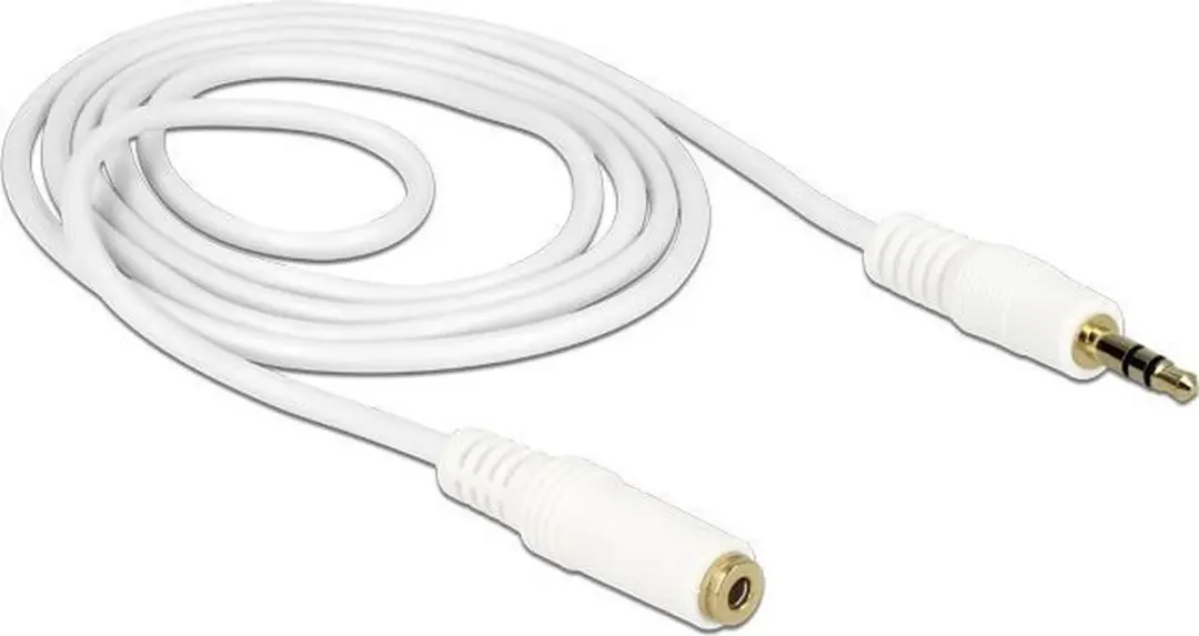 Delock Stereo Jackkabel 3.5mm M>V 1m - Wit