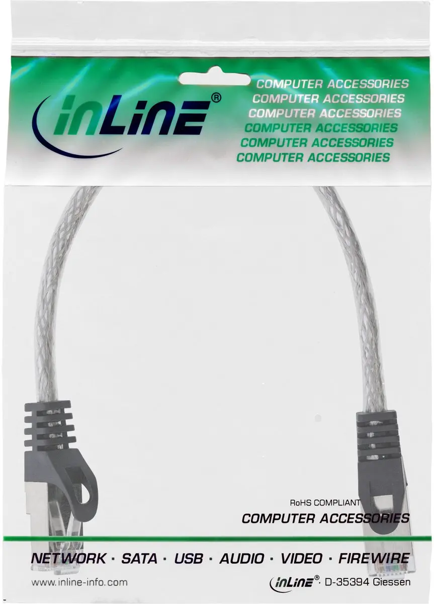 InLine Patchkabel SF/UTP Cat.5e 0,25m - Transparant