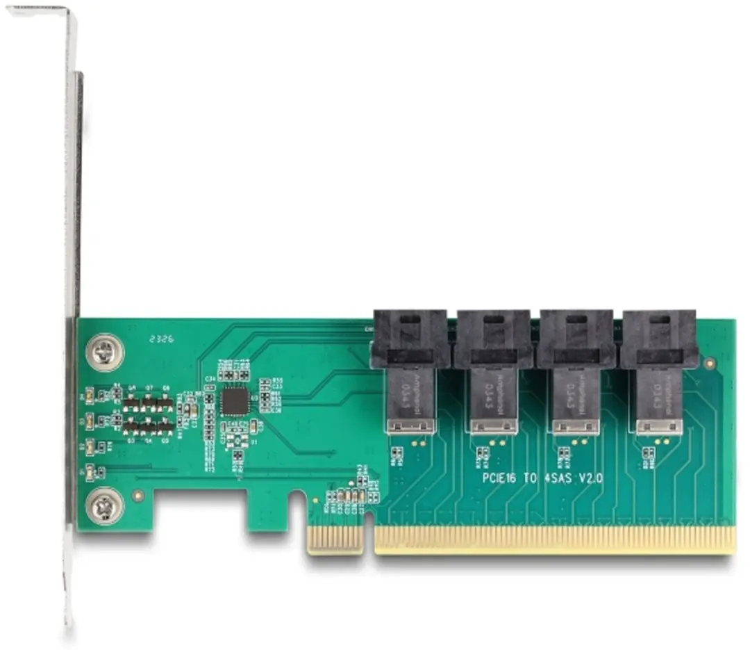 Delock PCIe x16 naar 4x SFF-8643 NVMe Kaart - Bifurcatie - Laagprofiel