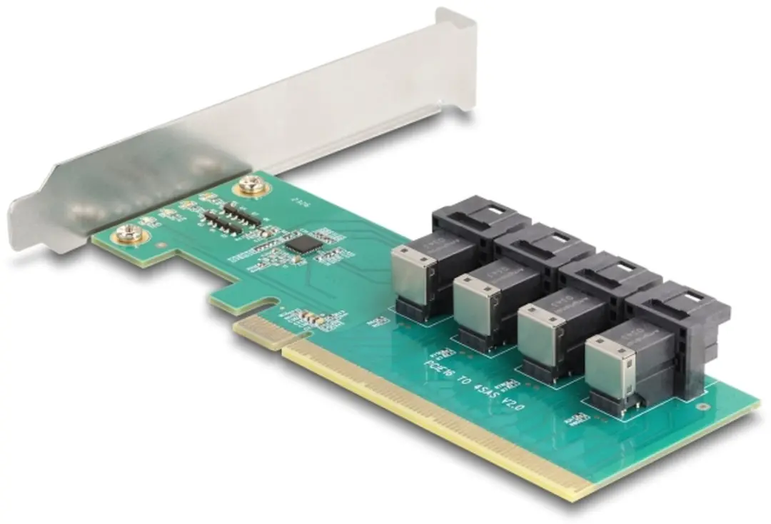 Delock PCIe x16 naar 4x SFF-8643 NVMe Kaart - Bifurcatie - Laagprofiel