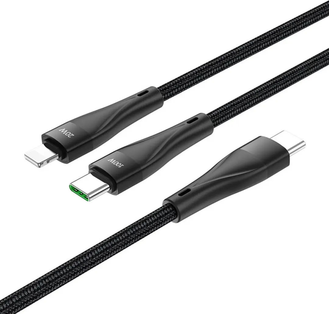 Hoco U102 USB-C naar USB-C & Lightning Kabel 1.5m - Zwart - afbeelding 6 van 6