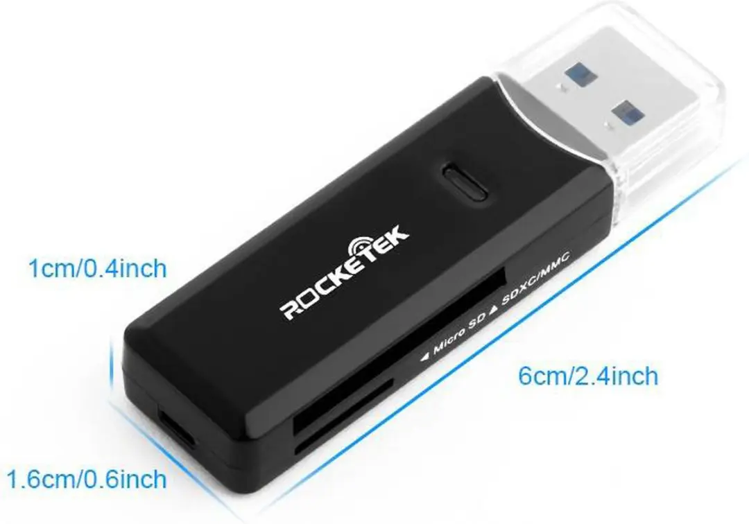 NÖRDIC CRD-011 Kaartlezer 2in1 USB 3.0 - SD/MMC/MicroSD - 5Gbps - Zwart