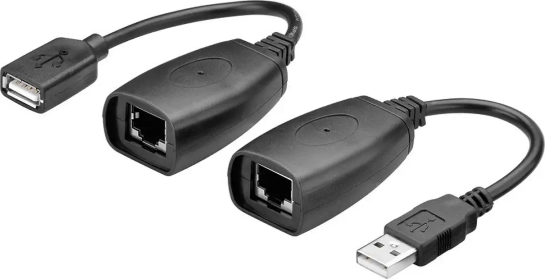 Goobay USB Extensiekabel CAT 40m - 10 Stuks - Zwart
