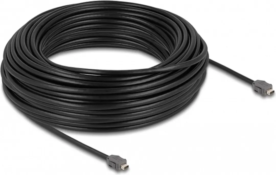 Delock Cable ix Industrial A-coded Cat.7 30m - Zwart
