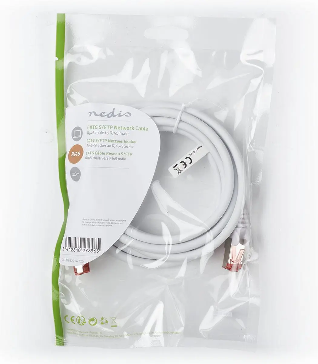 Nedis CAT6 Netwerkkabel CCGL85221WT20 - 2m - Wit