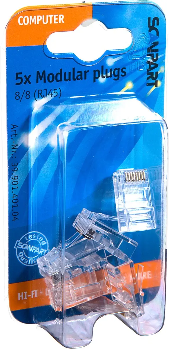 Scanpart RJ45 UTP Stekker - 5 Stuks - Transparant