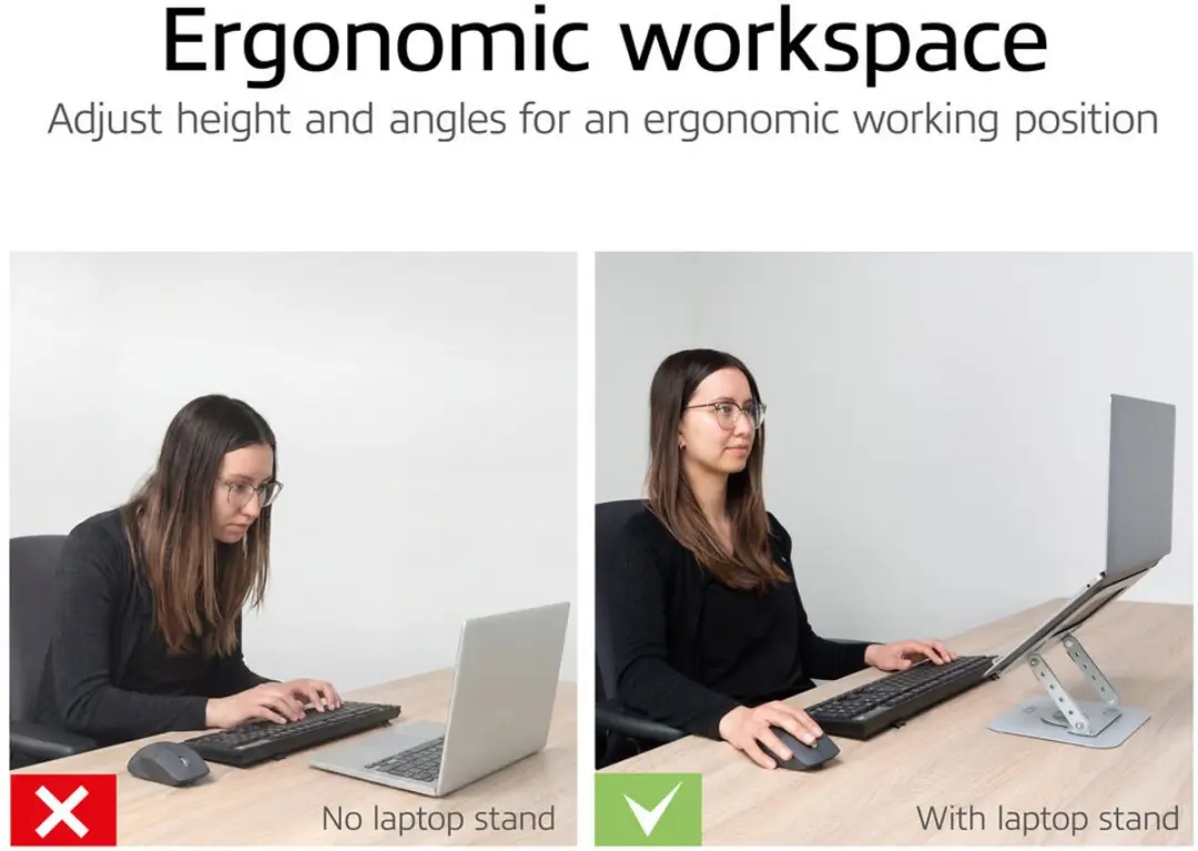 ACT Essentials AC8136 Laptopstandaard 360° - 13.3-15.6" - Grijs