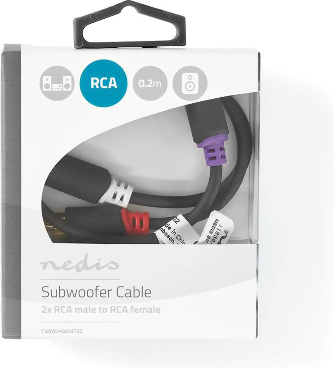 Nedis Stereo-Audiokabel RCA 0.20m - Verguld - Antraciet